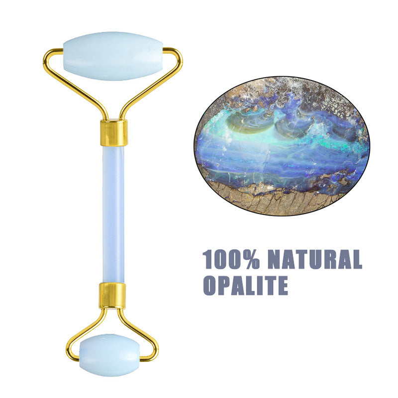 Opal Facial Massage Roller & Jade Gua Sha Set – Anti-Wrinkle Lifting Tool
