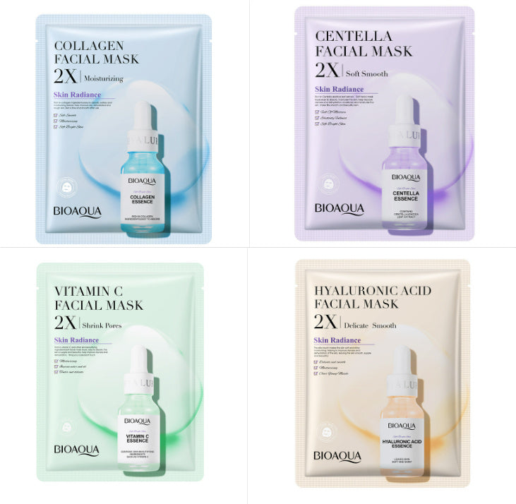 Collagen, Hyaluronic Acid, Centella & Vitamin C Face Mask Set – Moisturizing & Firming Sheet Masks