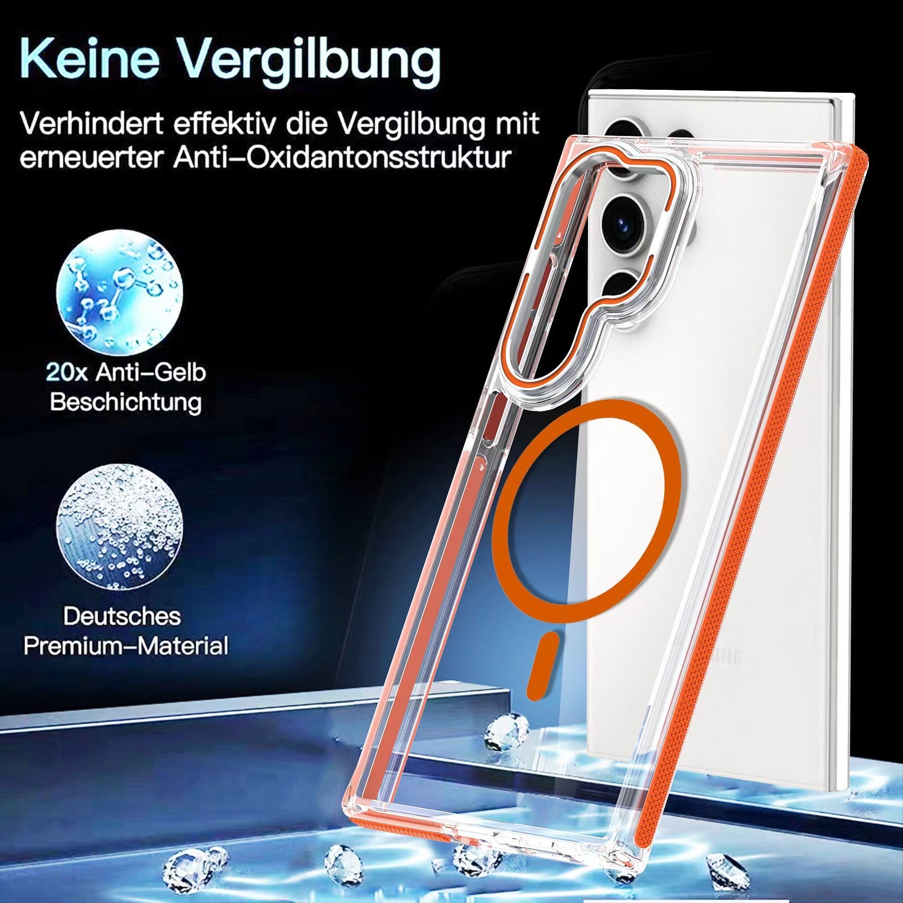 Two-Color Magnetic Suction Phone Case – Xuncai for Samsung S25 Ultra