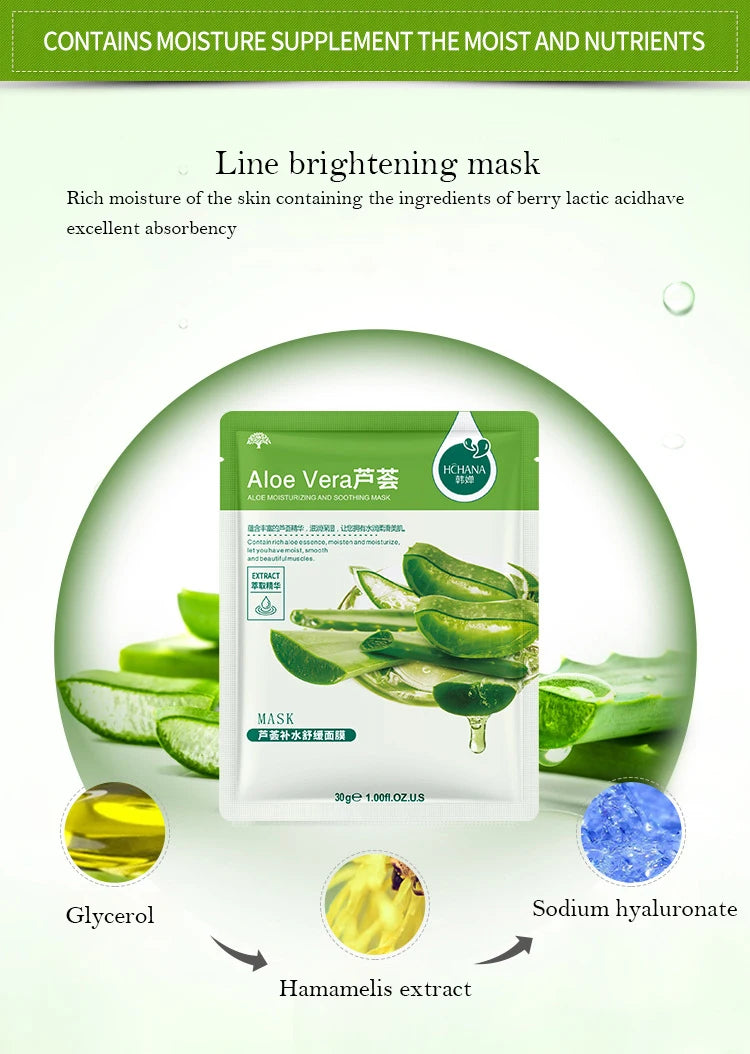 30pcs Natural Plant Facial Mask Set – Moisturizing, Oil Control & Anti-Aging Skincare