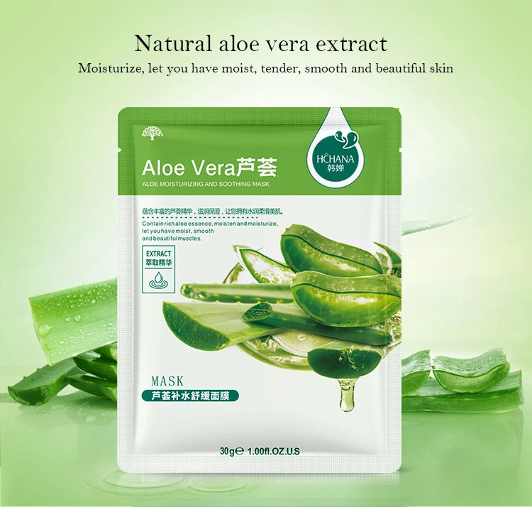 30pcs Natural Plant Facial Mask Set – Moisturizing, Oil Control & Anti-Aging Skincare